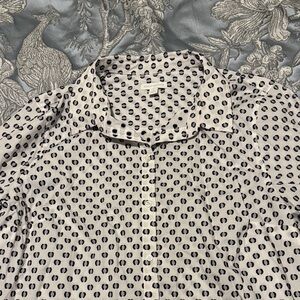 Charter Club Black and White Polka Dot Shirt
